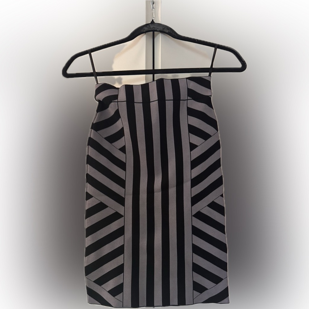 BCBG Black and Gray Midi Pencil Skirt XS
